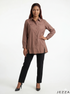 Taupe Ease: Collared Relaxed Fit Top 75592