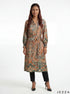 Paisley Poise: Satin Collared Knee Top 75901
