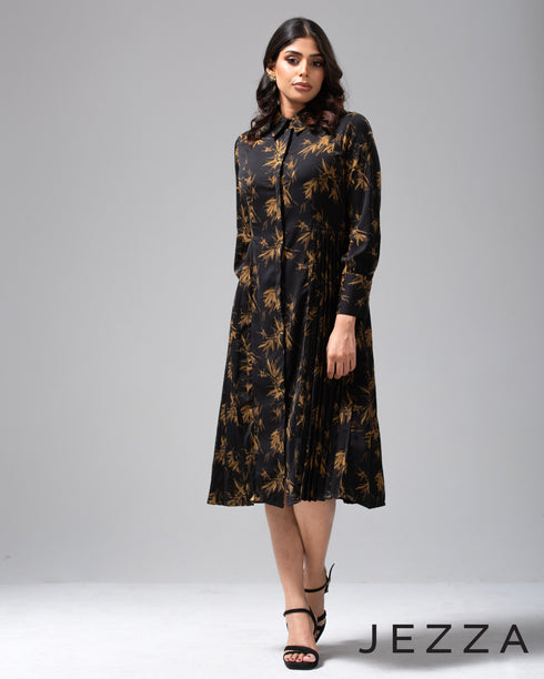 Printed Charm Pleated Dress 60421