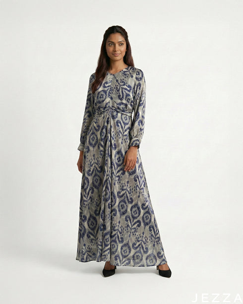 Artisan Flow: Ikat Satin Y/A Dress 81391