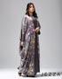 Foil-Print Kaftan Cardigan with Inner Dress Set 65351