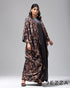 Foil-Print Kaftan Cardigan with Inner Dress Set 65352