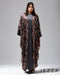 Foil-Print Kaftan Cardigan with Inner Dress Set 65352