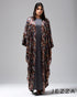 Foil-Print Kaftan Cardigan with Inner Dress Set 65352