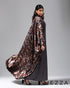 Foil-Print Kaftan Cardigan with Inner Dress Set 65352