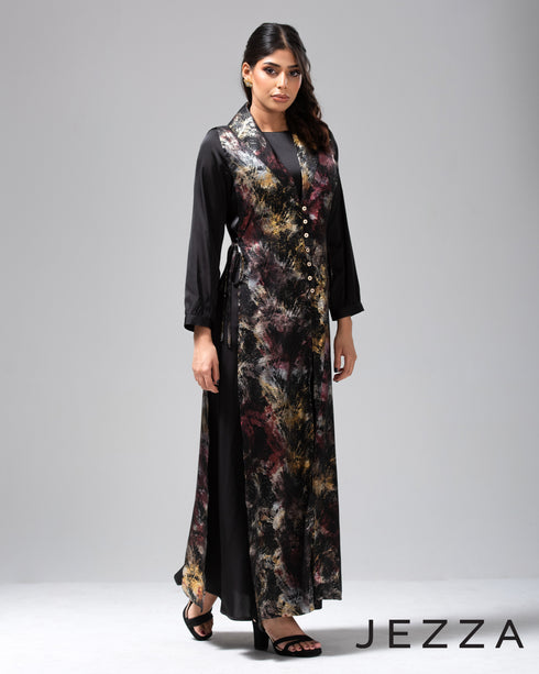 Foil Sheen Outer & Inner Dress Ensemble 63231