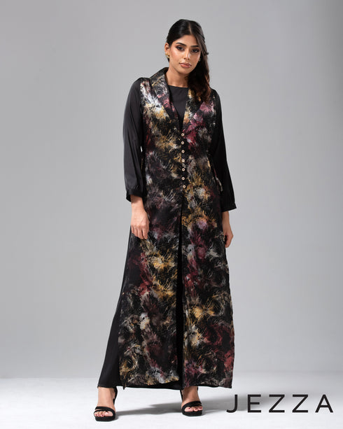 Foil Sheen Outer & Inner Dress Ensemble 63231