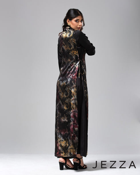 Foil Sheen Outer & Inner Dress Ensemble 63231