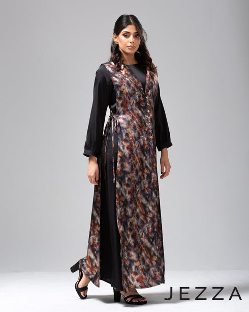Foil Sheen Outer & Inner Dress Ensemble 63232