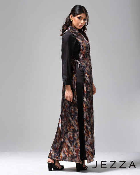 Foil Sheen Outer & Inner Dress Ensemble 63232