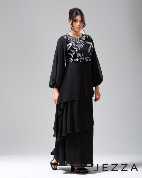 Sparkle Top with Flowing Chiffon Skirt 65401