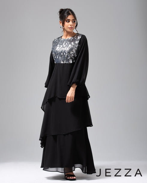 Sparkle Top with Flowing Chiffon Skirt 63531