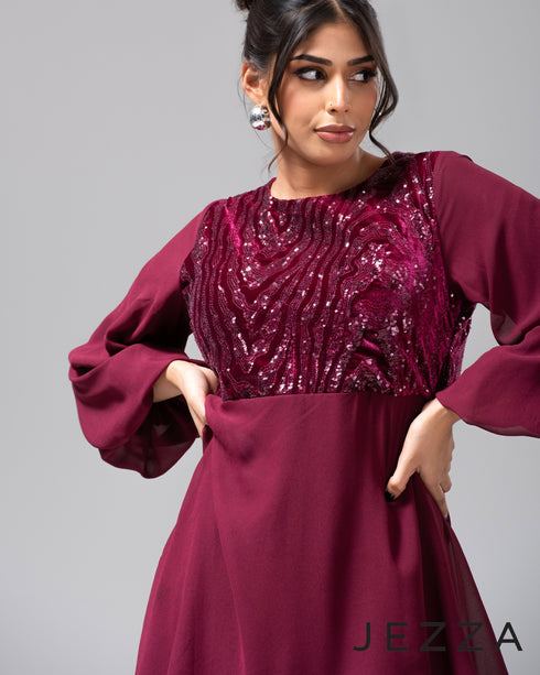 Sparkle Top with Flowing Chiffon Skirt 65391