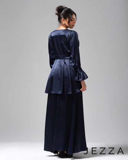 Satin Skirt & Button-Down Top Set 64441