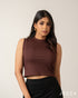 Sleek Sleeveless Stretch Crop Top 70741