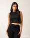 Sleek Sleeveless Stretch Crop Top 70742