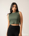 Sleek Sleeveless Stretch Crop Top 70743