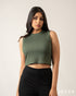 Sleek Sleeveless Stretch Crop Top 70743