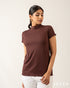 Sleek Layer: Hickory Brown High-Neck Inner Top 70791
