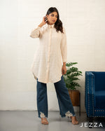 Load image into Gallery viewer, Cotton-Blend Long Sleeve Tunic Top – Above Knee Length 71581