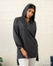 Ribbed Half-Zip Hoodie Top 72151
