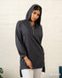 Ribbed Half-Zip Hoodie Top 72151