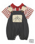 Playful Bear: Striped Shirt & Dungaree Romper Set 73941