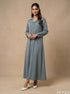 Serene Flow: Sea Green A-Line Dress 82212