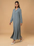 Serene Flow: Sea Green A-Line Dress 82212