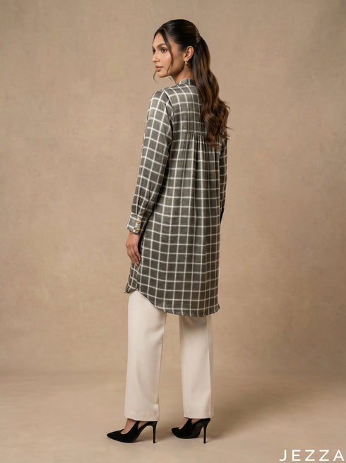Contemporary Structure: Windowpane Grid Knee Top 82401