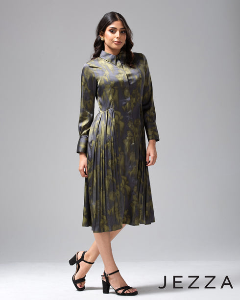 Printed Charm Pleated Dress 60422