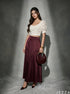 Wine Glide: Burgundy Satin Skirt 87341