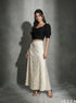 Ivory Flow: Off White Satin Skirt 87321