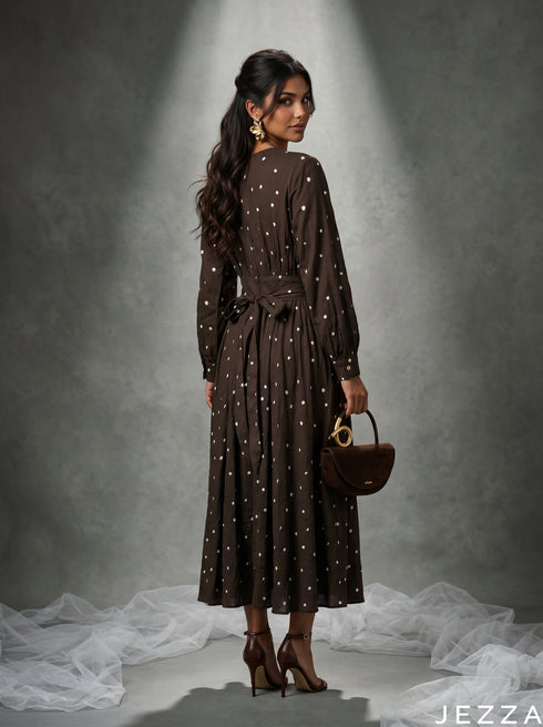 Woven Rhythm: Ikat Poly Cotton NM Dress 84891