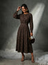 Woven Rhythm: Ikat Poly Cotton NM Dress 84891