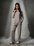 Urban Ease: Gray Jersey Hoodie Set 87442/81962
