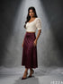 Velvet Wine: Burgundy Satin Skirt 87371