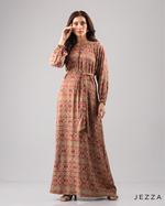Load image into Gallery viewer, Printed Polyester Ankle Length Dress 61701