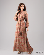 Load image into Gallery viewer, Printed Polyester Ankle Length Dress 61701