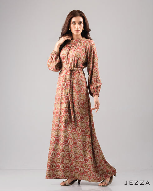 Printed Polyester Ankle Length Dress 61701