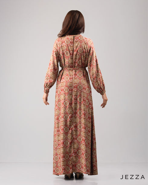 Printed Polyester Ankle Length Dress 61701