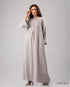 Heavy Polyester A line Dress With Lantern Sleeve 58731