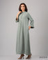 Heavy Polyester A line Dress With Lantern Sleeve 58732
