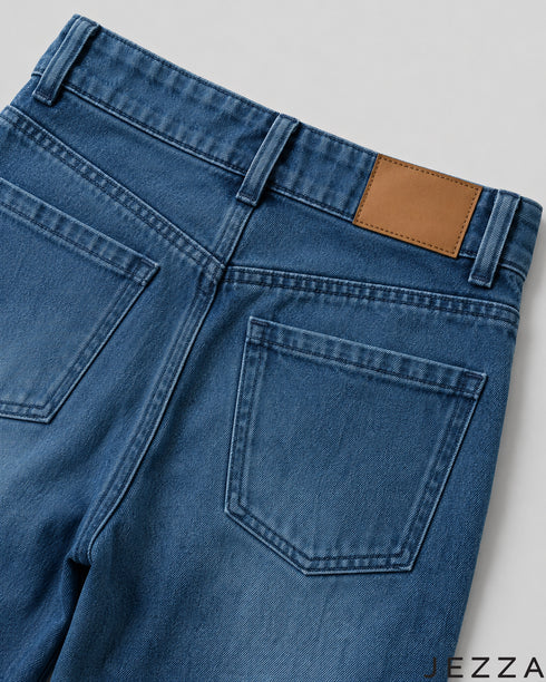 Indigo Horizon: Medium Blue Wide-Leg Denim Jeans DL-290 M