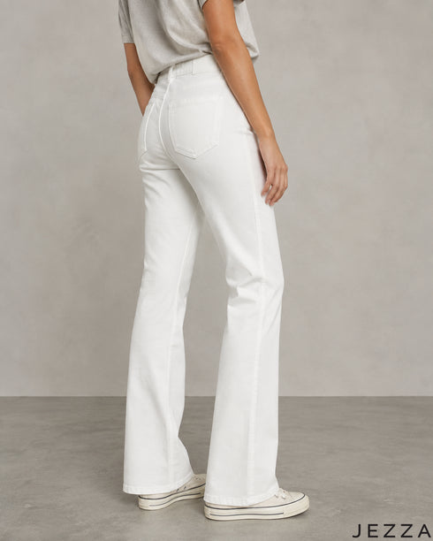Ivory Curve: White Bootcut Denim Jeans DL-344 W