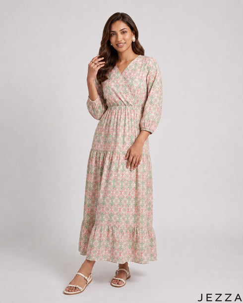 Bloom Motif: Cotton Maxi Dress 90321