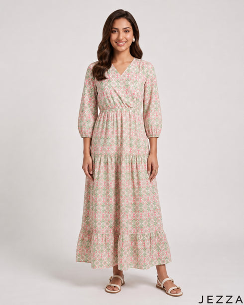 Bloom Motif: Cotton Maxi Dress 90321