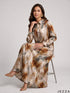 Abstract Elegance: Satin A-Line Dress 88361