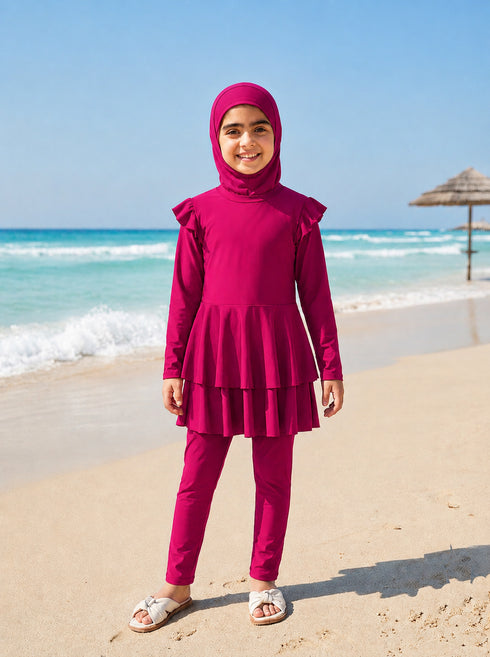Vivid Tide: Magenta Swimwear Set 89802