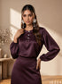 Mahogany Silk: Satin Co-Ord Ensemble 82372